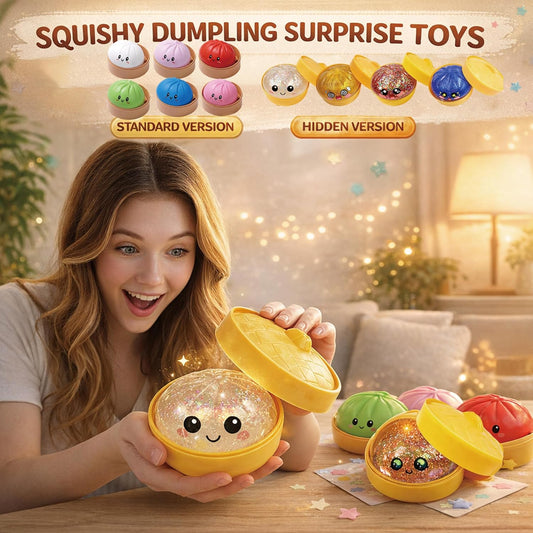 Giant Glitter Dumpling Squishy Toy – Slow Rising Sensory Stress Relief Fidget (pack of 2)