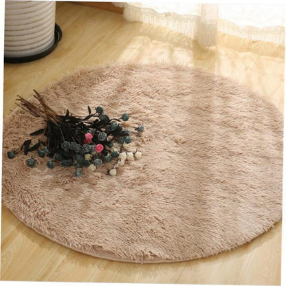 Fluffy Round Rug Carpets For Living Room Decor Faux Fur Carpet Kids Room Long Plush Rugs For Bedroom Shaggy Area Rug Modern Mat