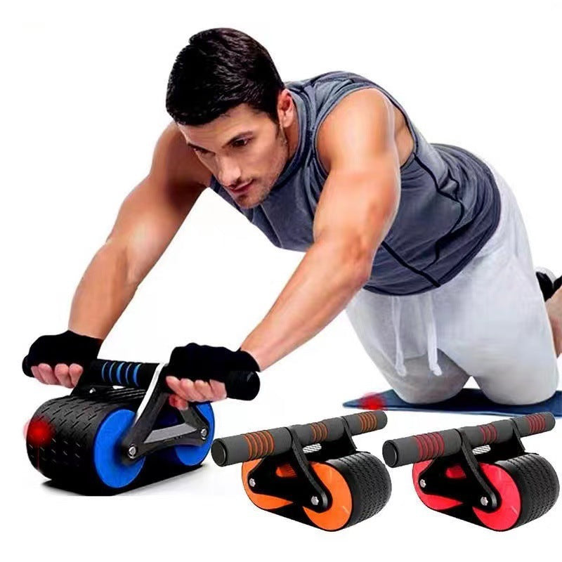 Double Wheel Abdominal Exerciser Women Men Automatic Rebound Ab Wheel Roller Waist Trainer Gym