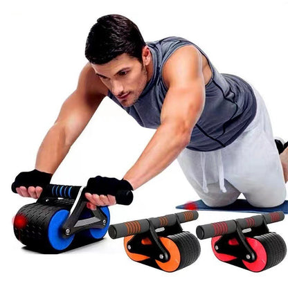 Double Wheel Abdominal Exerciser Women Men Automatic Rebound Ab Wheel Roller Waist Trainer Gym