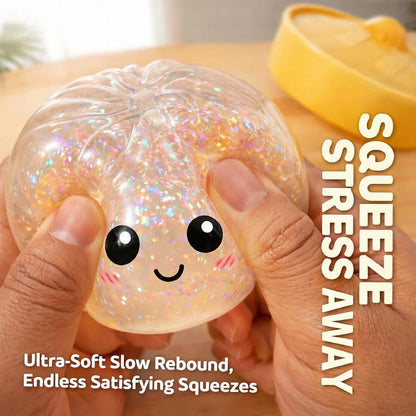 Giant Glitter Dumpling Squishy Toy – Slow Rising Sensory Stress Relief Fidget (pack of 2)