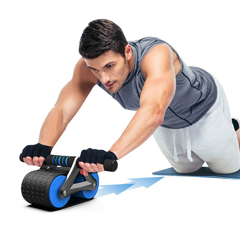 Double Wheel Abdominal Exerciser Women Men Automatic Rebound Ab Wheel Roller Waist Trainer Gym