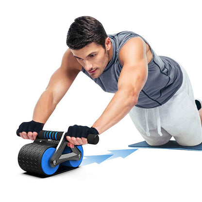 Double Wheel Abdominal Exerciser Women Men Automatic Rebound Ab Wheel Roller Waist Trainer Gym