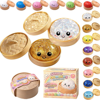 Giant Glitter Dumpling Squishy Toy – Slow Rising Sensory Stress Relief Fidget (pack of 2)