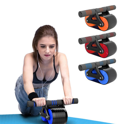Double Wheel Abdominal Exerciser Women Men Automatic Rebound Ab Wheel Roller Waist Trainer Gym